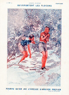Mendousse 1923 Runners in the snow