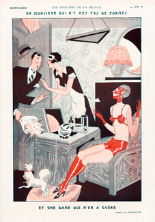 Leon Bonnotte 1927 Les Coulisses de la Beauté Sexy Looking Girl Lingerie