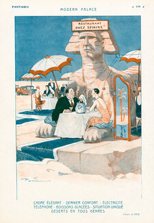 Pem 1927 Egypt Modern Palace Restaurant chez Sphinx