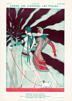 Yvon Vidal 1928 Comme Des Cigognes, Les Poules... Elegant Parisiennes