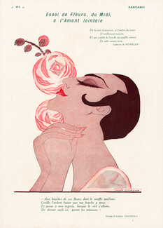 Andrée Sikorska 1928 Poem Comtesse de Noailles, Rose Flower, Portrait