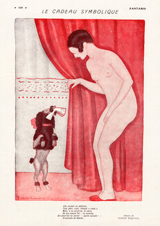 Torné-Esquius 1927 Nude, Dog Poodle