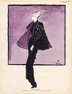 Lucien Lelong 1945 Evening Gown, René Gruau