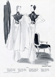 Madeleine Vionnet 1938 Evening Gown, Cape, Léon Bénigni