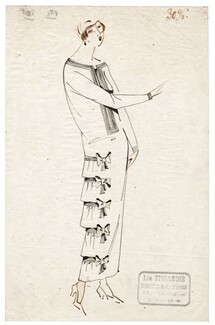 Léo Tissandié 1930s, Original Fashion Drawing