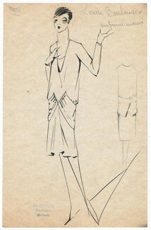 Louiseboulanger 1930s, Original Fashion Drawing, Léo Tissandié