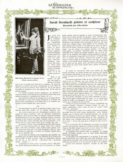 Sarah Bernhardt peintre et sculpteur, 1912 - Racontée par elle-même, Text by Sarah Bernhardt, 2 pages