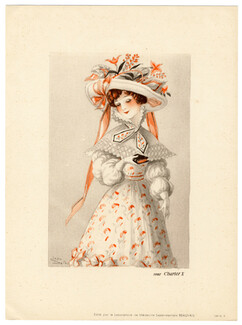 Jean Droit 1930s "Sous Charles X", 19th Century Costume, Lithographie
