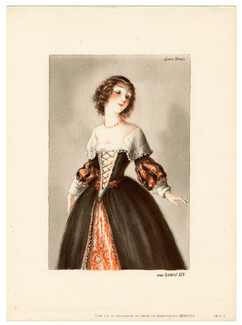 Jean Droit 1930s "Sous Louis XIV" 17th Century Costume, Lithographie