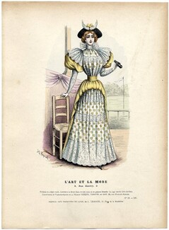 L'Art et la Mode 1894 N°26 Jules Hanriot, colored fashion lithograph