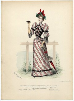 L'Art et la Mode 1892 N°18 Complete magazine with colored fashion engraving by Marie de Solar