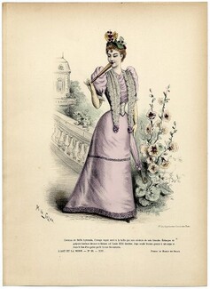 L'Art et la Mode 1892 N°23 Complete magazine with colored fashion engraving by Marie de Solar