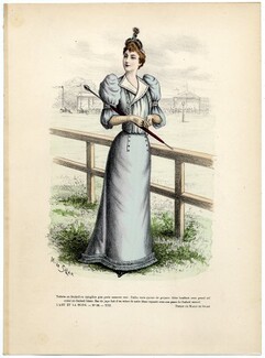 L'Art et la Mode 1892 N°36 Complete magazine with colored fashion engraving by Marie de Solar