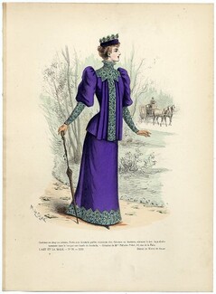 L'Art et la Mode 1892 N°38 Complete magazine with colored fashion engraving by Marie de Solar