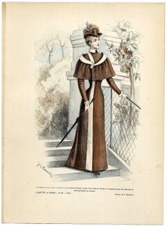 L'Art et la Mode 1892 N°40 Complete magazine with colored fashion engraving by Jules Hanriot