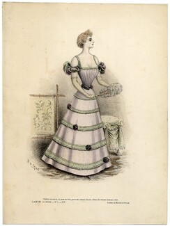 L'Art et la Mode 1893 N°01 Complete magazine with colored engraving by Marie de Solar, 16 pages