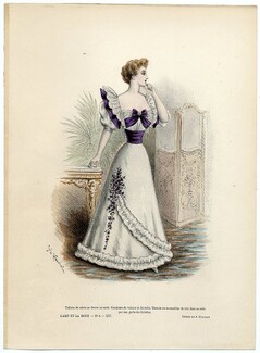 L'Art et la Mode 1893 N°04 Complete magazine with colored engraving by Jules Hanriot, 16 pages