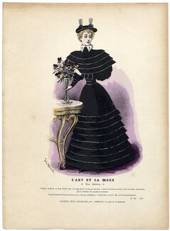 L'Art et la Mode 1893 N°43 Complete magazine with colored fashion engraving by Jules Hanriot, Caroline Salla (Soprano)