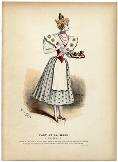 L'Art et la Mode 1894 N°02 Complete magazine with colored fashion engraving by Marie de Solar, Farmer of Cadix