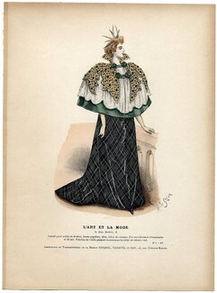 L'Art et la Mode 1894 N°05 Complete magazine with colored fashion engraving by Marie de Solar, Louise Abbema