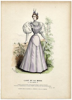 L'Art et la Mode 1894 N°19 Complete magazine with colored fashion engraving by Marie de Solar, Jeanne d'Arc by Henri Pille