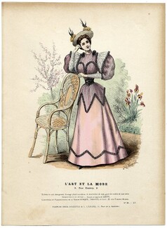 L'Art et la Mode 1894 N°20 Complete magazine with colored fashion engraving by Jules Hanriot, Jeanne d'Arc