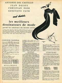 Concours des meilleurs dessinateurs de mode, 1957 - René Gruau Concours International de la Laine