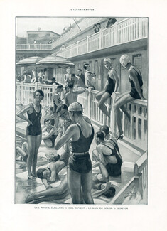 Léon Fauret 1932, Bathing Beauty, swimming pool Molitor