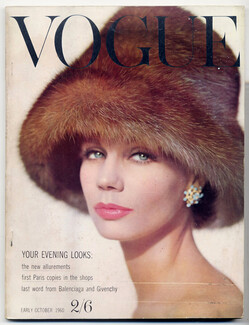 UK Vogue British Magazine 1960 Early October, Balenciaga and Givenchy, Otto Lucas, 196 pages