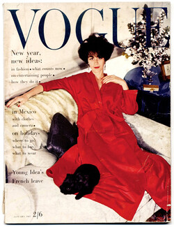 UK Vogue British Magazine 1963 January, The new sun-conscious clothes- down Mexico way, photos David Bailey, 88 pages