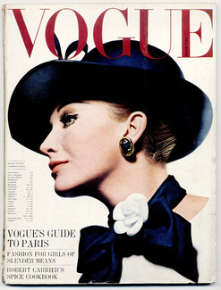 UK Vogue British Magazine 1964 March, The Paris Collections, Yves Saint-Laurent, Helmut Newton, David Bailey, Christian Dior, Pierre Cardin, Courrèges, 186 pages