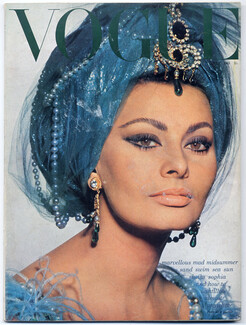 UK Vogue British Magazine 1965 July, Sophia Loren, Photo David Bailey, Henry Clarke, Helmut Newton, Andy Warhol, 102 pages