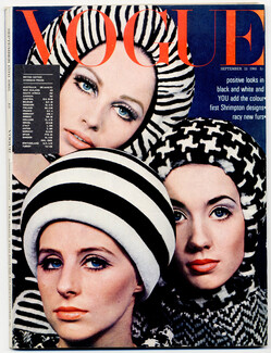UK Vogue British Magazine 1965 September 15th, Otto Lucas berets, David Bailey, Irving Penn, Norman Parkinson, 146 pages