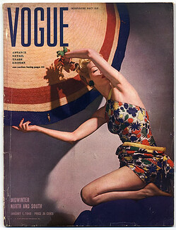 Vogue USA 1940 January, Beachwear, Horst, Lilly Daché, Jeanne Lanvin, Alix, 92 pages