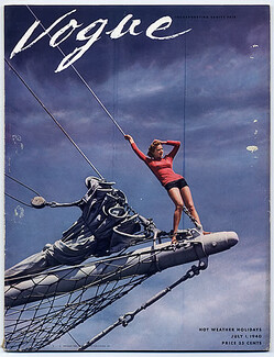 Vogue USA 1940 July, Peeck and Peeck, Toni Frissel, Irina Baronova, Lady Louis Mountbatten by Salvador Dali