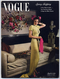 Vogue USA 1941 March 15th, Germaine Monteil, John Rawlings, René Bouët-Willaumez, Milena, 130 pages