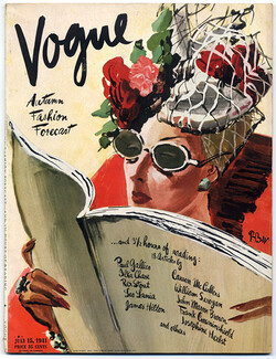 Vogue USA 1941 July 15th, René Bouët-Willaumez, Salvador Dali's Jewels, Verdura, Horst, 82 pages