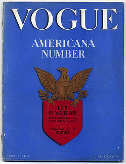 Vogue USA 1942 February, Eric, René Bouët-Willaumez, René Bouché, Horst, 128 pages