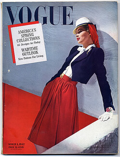Vogue USA 1942 March, Horst, Traina Norell, René Bouët-willaumez, John Frederics, Van Cleef & Arpels