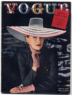 Vogue USA 1942 May 15th, Florence Reichman, John Rawlings, René Bouché, René Bouët-Willaumez, Eric, Toni Frissel
