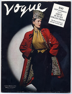 Vogue USA 1942 September, Henri Bendel, John Rawlings, René Bouët-Willaumez, René Bouché, Horst, Eric, Helena Kuo