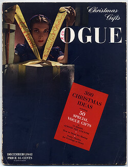 Vogue USA 1942 December, Christmas Gifts, John Rawlings, Paul Flato, Van Cleef & Arpels, Tiffany & Co.