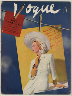 Vogue USA 1942 May, John Rawlings, Paul Flato, Toni Frissel, René Bouët-Willaumez, Queen Elizabeth of England, Cecil Beaton