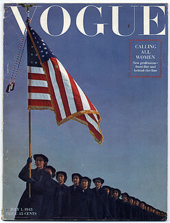 Vogue USA 1943 July, Eric (Can-Can girls), René Bouché, 74 pages