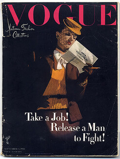 Vogue USA 1943 September, Traina Norell, John Rawlings, Salvador Dali, René Bouché, Adele Simpson