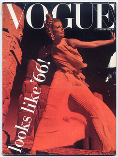 UK Vogue British Magazine 1966 January, Henri Bendel, Norman Parkinson