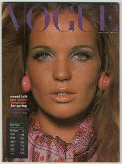 UK Vogue British Magazine 1966 February, Photo David Bailey, Sonia Delaunay, 120 pages