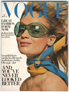 UK Vogue British Magazine 1968 April 15th, Just Jaekin, Antonio Lopez, 126 pages