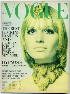 UK Vogue British Magazine 1969 March, Demas, David Bailey, Courrèges, Valentino, Marisa Berenson, Man Ray, 164 pages