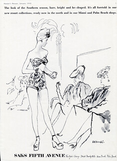 René Bouché 1945 Saks Fifth Avenue (Department Store), Swimwear